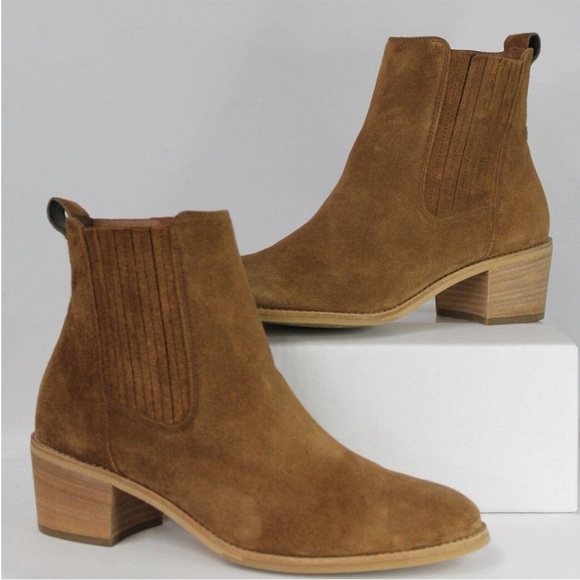 PAUL GREEN Sante Zip Bootie Ankle Boots Toffee Suede Brown Women's Size 9 - Picture 1 of 14